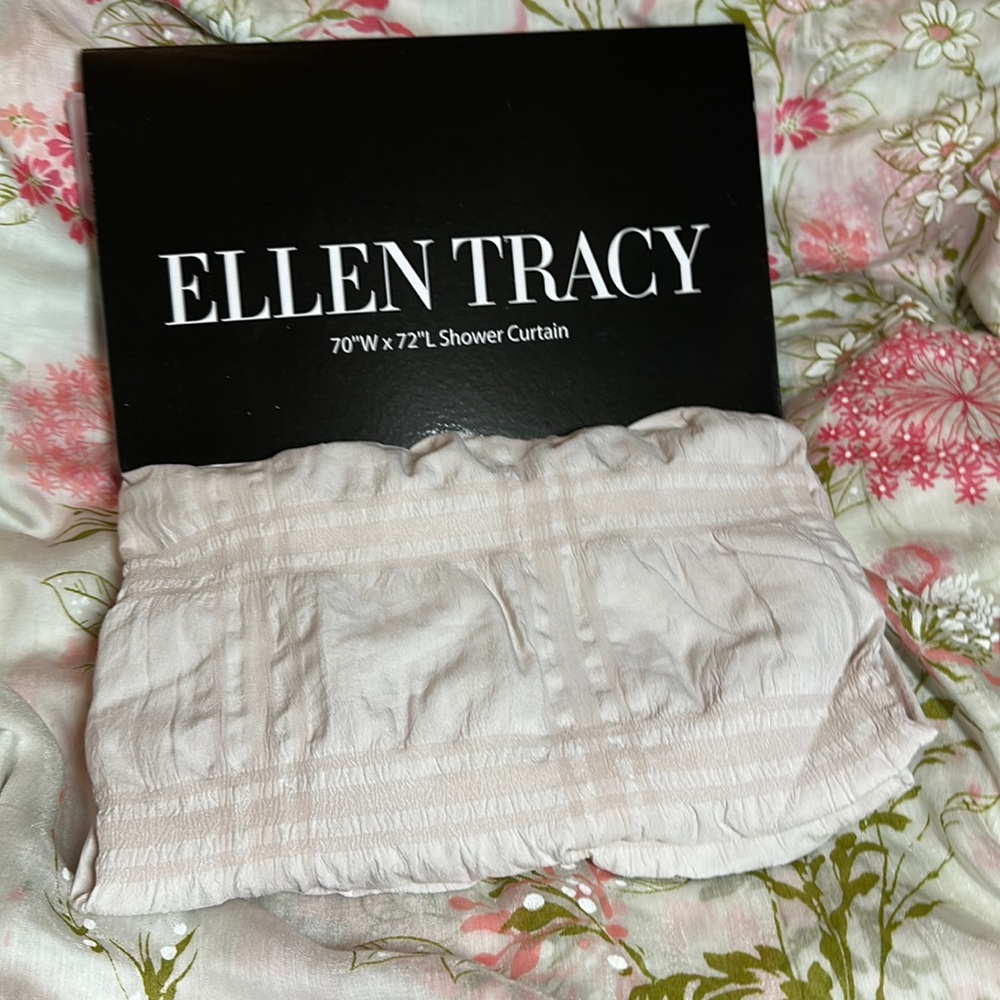 Ellen Tracy shower curtain blush beige 70”x72”